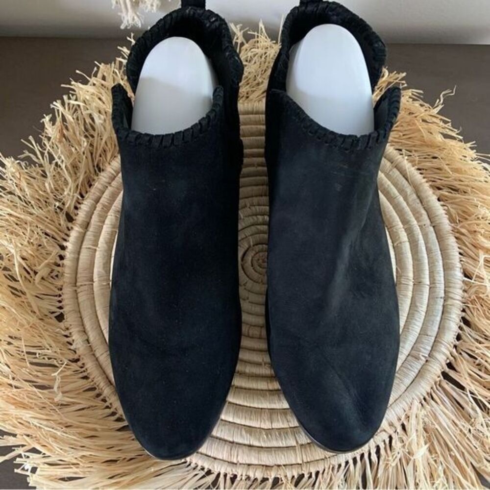 JACK ROGERS Women's Layla Black Suede Heeled Ankle Boots Size 11 - Picture 2 of 16